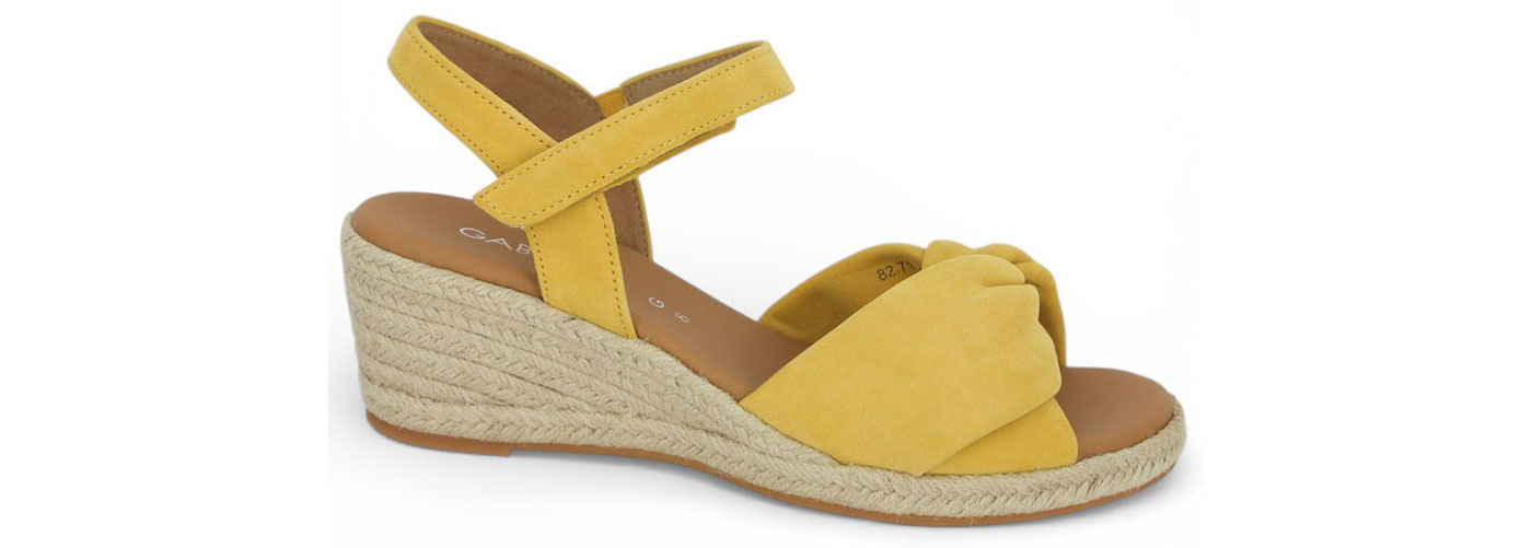 Espadrilles jaunes à talon pour femme grande taille